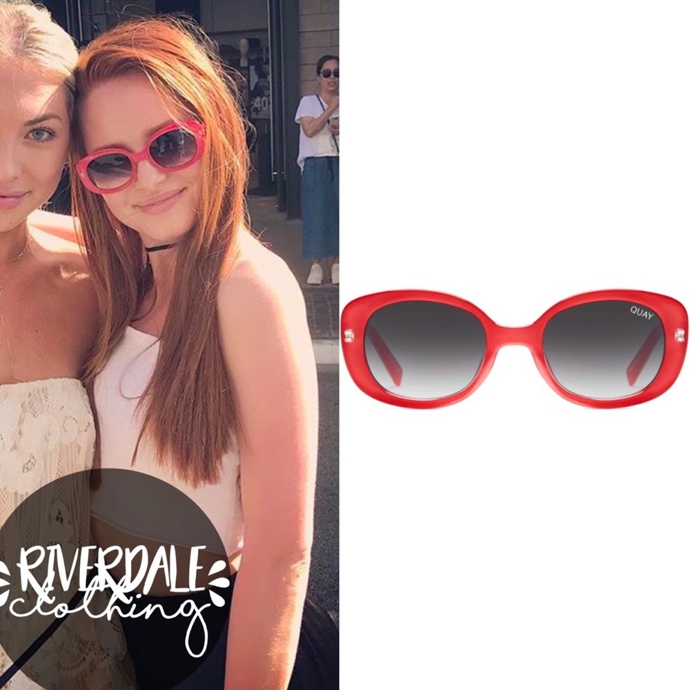 Quay Australia x Desi Perkins Lulu Red Oval Sunglasses - Picture 4 of 11